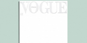Ιταλία Με λευκό εξώφυλλο <br> το τεύχος Απριλίου <br> του περιοδικού Vogue