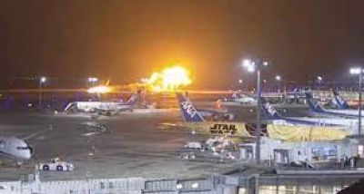Θαύμα στο Τόκιο <br> Σώοι οι επιβάτες <br> φλεγόμενου αεροσκάφους