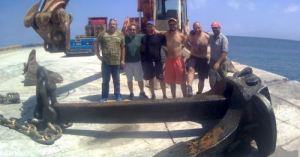 Ανασύρθηκε άγκυρα <br> γίγας από το <br> λιμάνι της Κάσου (εικόνα)