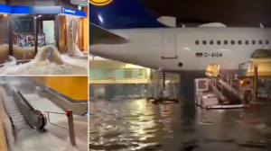 Πλημμύρισε το διεθνές <br> αεροδρόμιο Φρανκφούρτης <br> λόγω καταιγίδας!