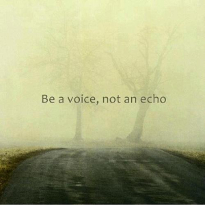 Να είσαι η φωνή  και όχι  ο αντίλαλος