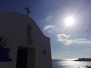 Ο Άγιος Νικόλαος <br> ένα με ουρανό <br> και θάλασσα (εικόνα)