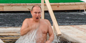 Θεοφάνεια Ρωσία <br> Ο Πούτιν  βούτηξε <br> στους -20 βαθμούς!