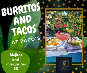 Ραφήνα Burritos και <br> Tacos στο Paco&#039;s <br> κάθε Τετάρτη