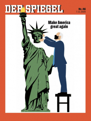 Το εμπνευσμένο εξώφυλλο <br> του Der Spiegel για <br> τον θρίαμβο Τζο Μπάιντεν