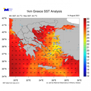 4 βαθμούς πάνω από <br> το κανονικό η θερμοκρασία <br> στις Ελληνικές θάλασσες