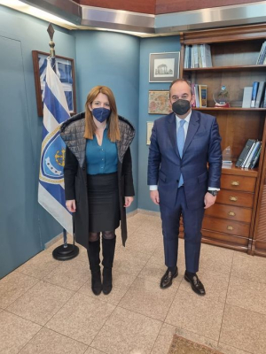 Συνάντηση του υπουργού  ναυτιλίας με τη  Δέσποινα Γκικάκη