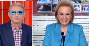 Ο Χασαπόπουλος  ''τρολάρει'' με μπλε  γυαλιά την Παγώνη